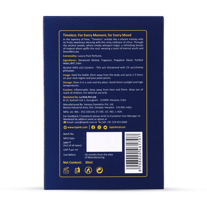 Timeless French Luxury Pure Perfume for Men - 30ml