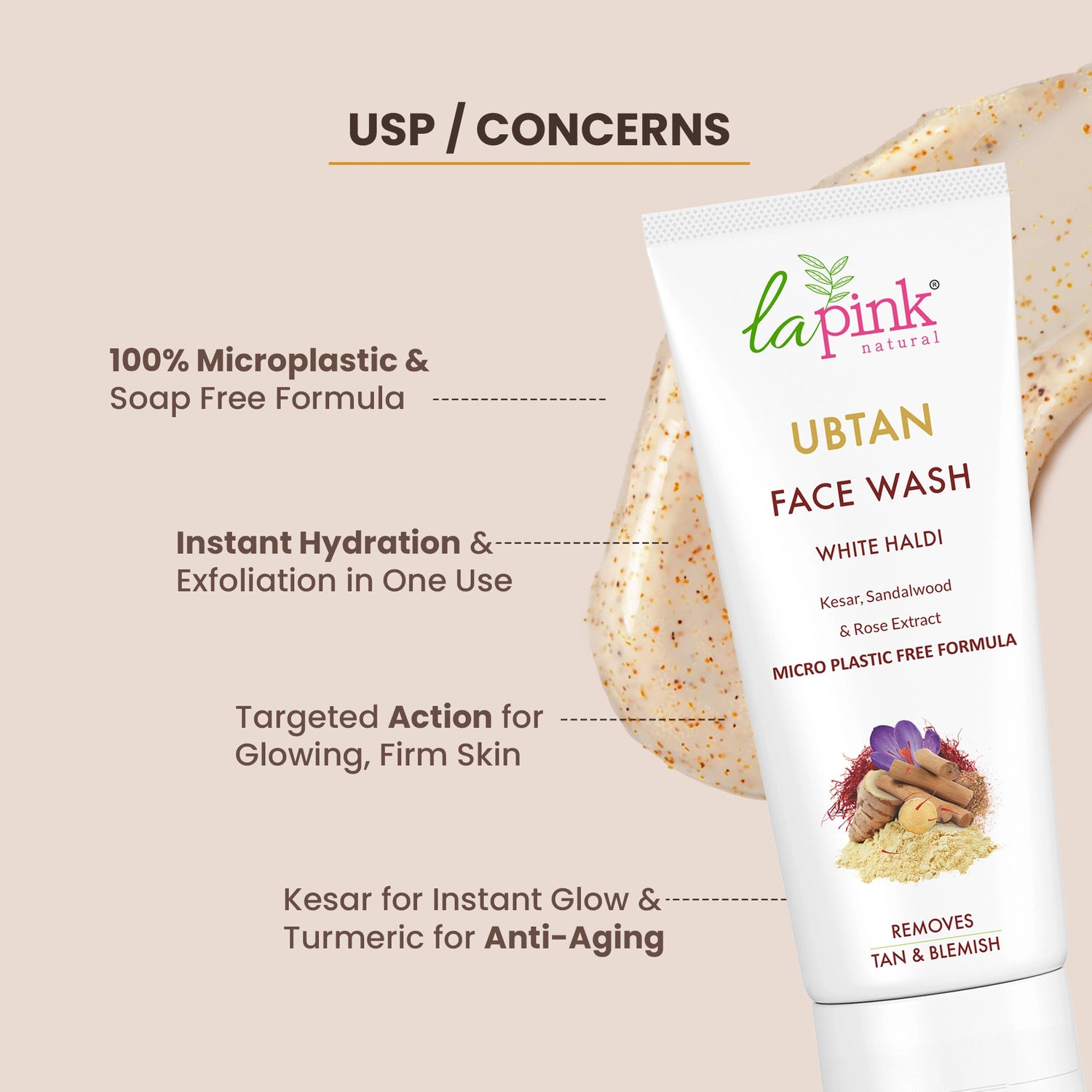 Ubtan Soap Free Face Wash for Tan Removal